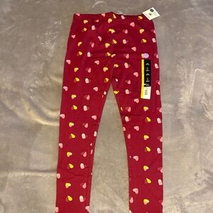 George Red Heart Pattern Kids Leggings